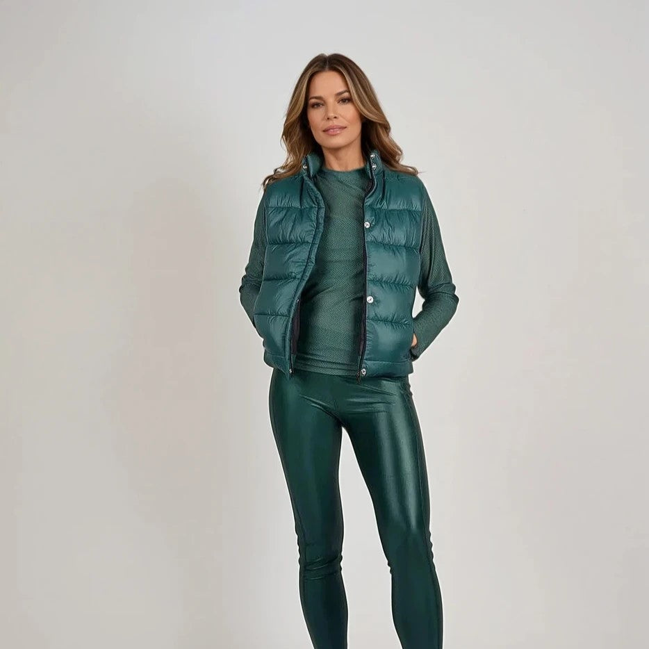 Green Leggings | Crossover Waist