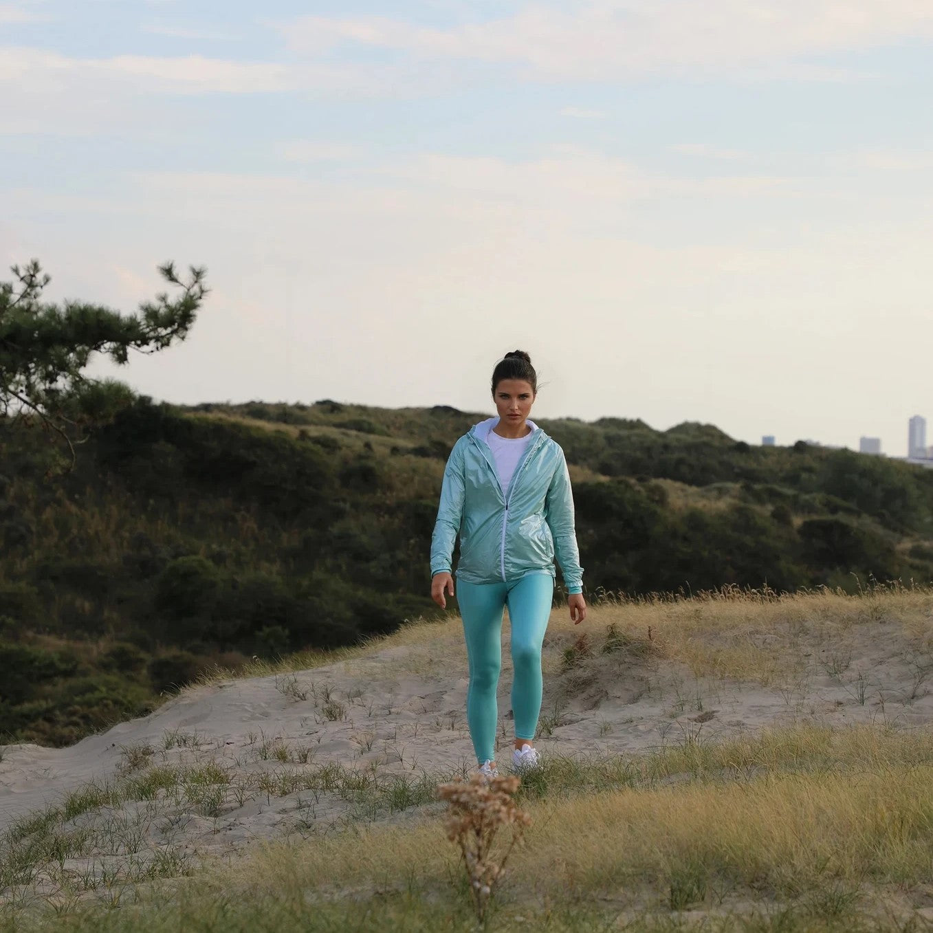 Veste d'extérieur brillante aigue-marine | Idéale pour les activités de plein air